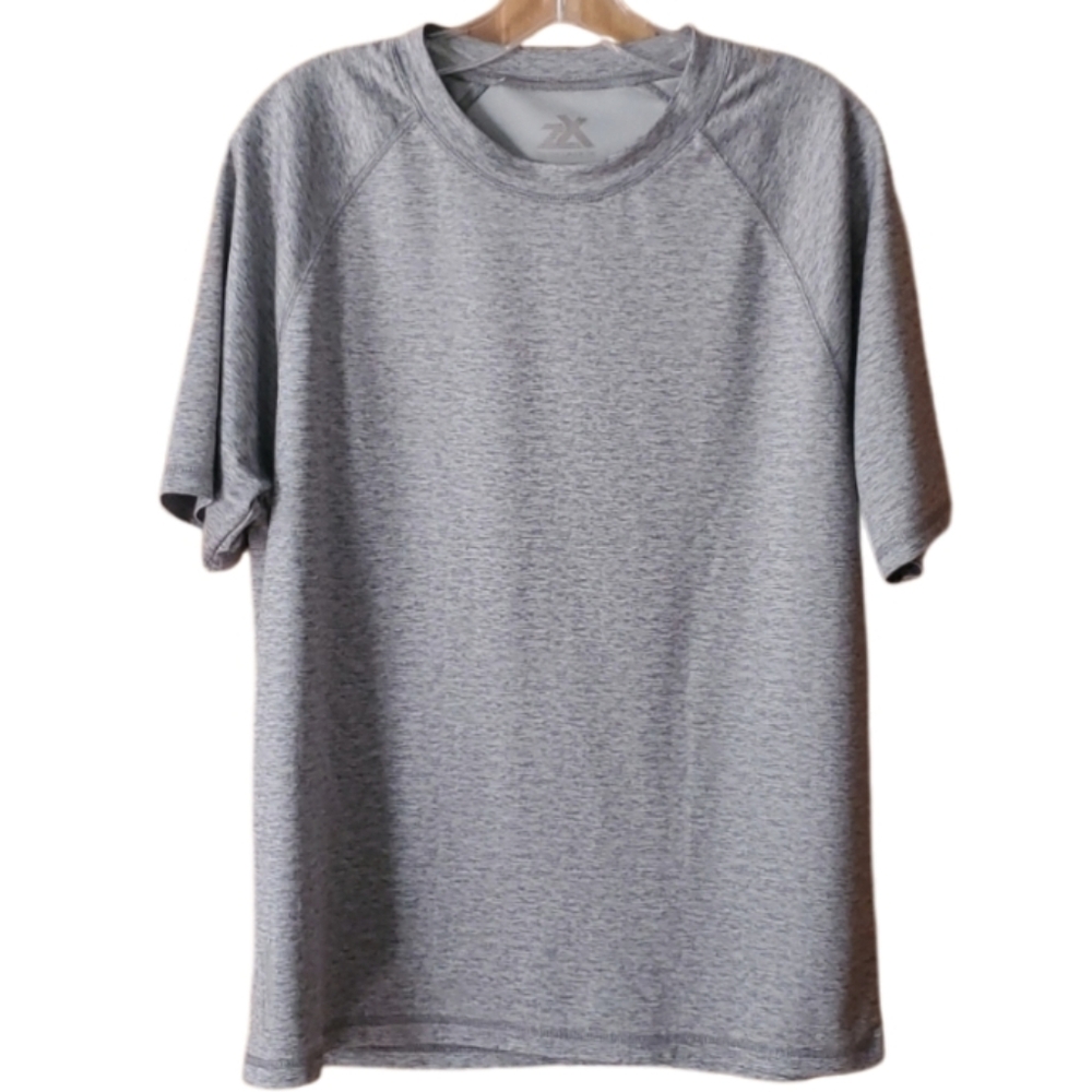 ZeroXposur Mens Grey Sun Protection Short Sleeve Athletic Shirt‎ in Medium